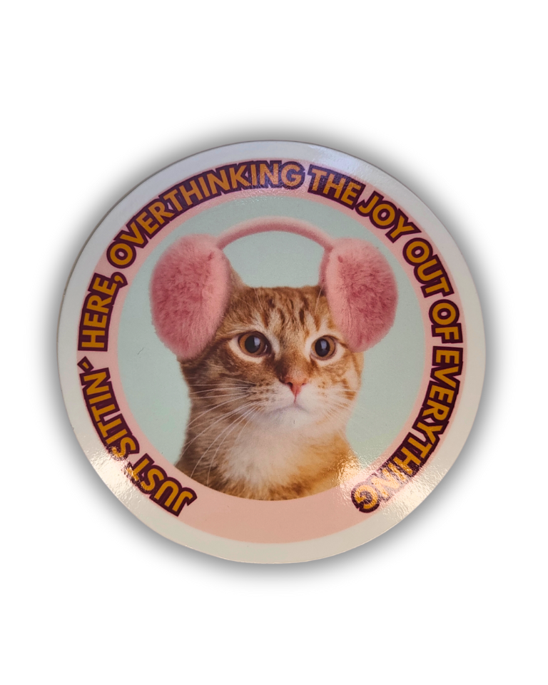 DIE CUT STICKER - OVERTHINK CAT