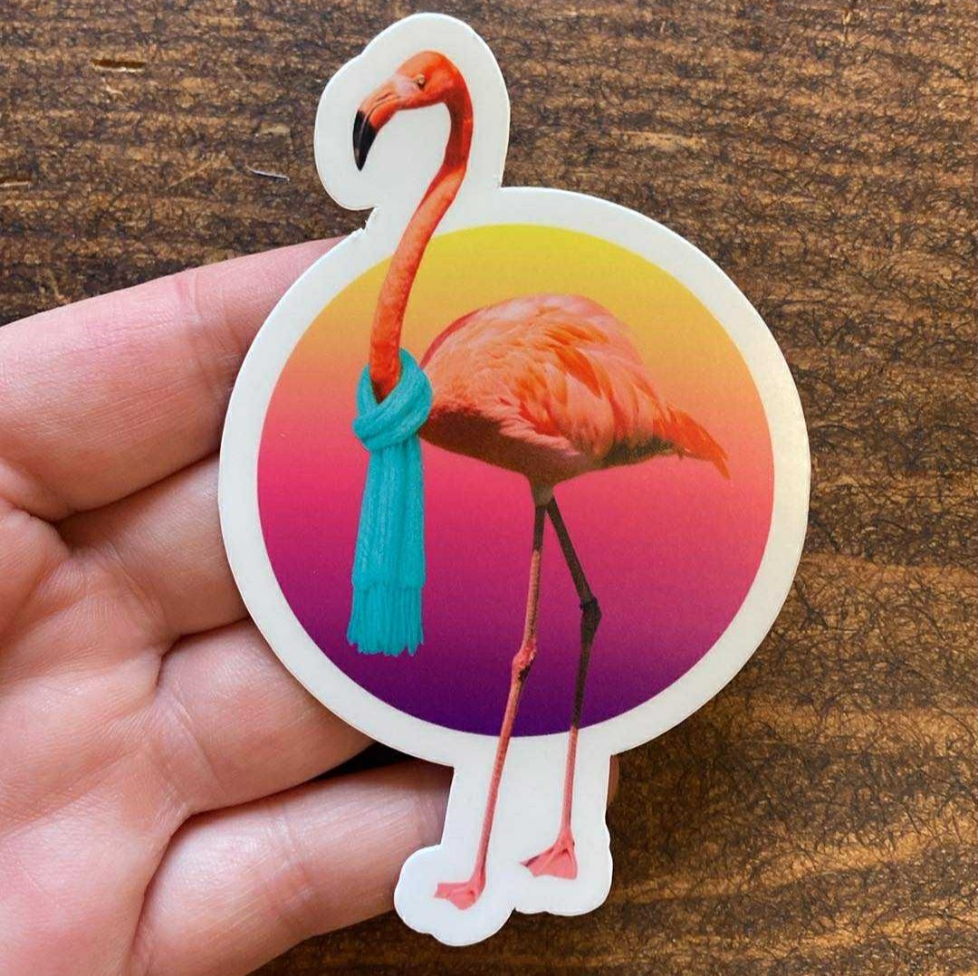 DIE CUT STICKER - FLAMINGO