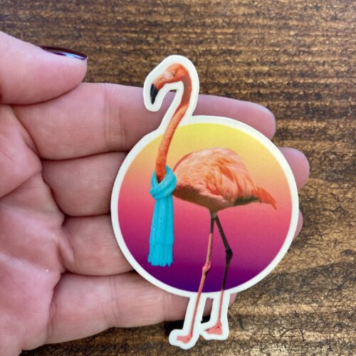 DIE CUT STICKER -FLAMINGO- LILLE
