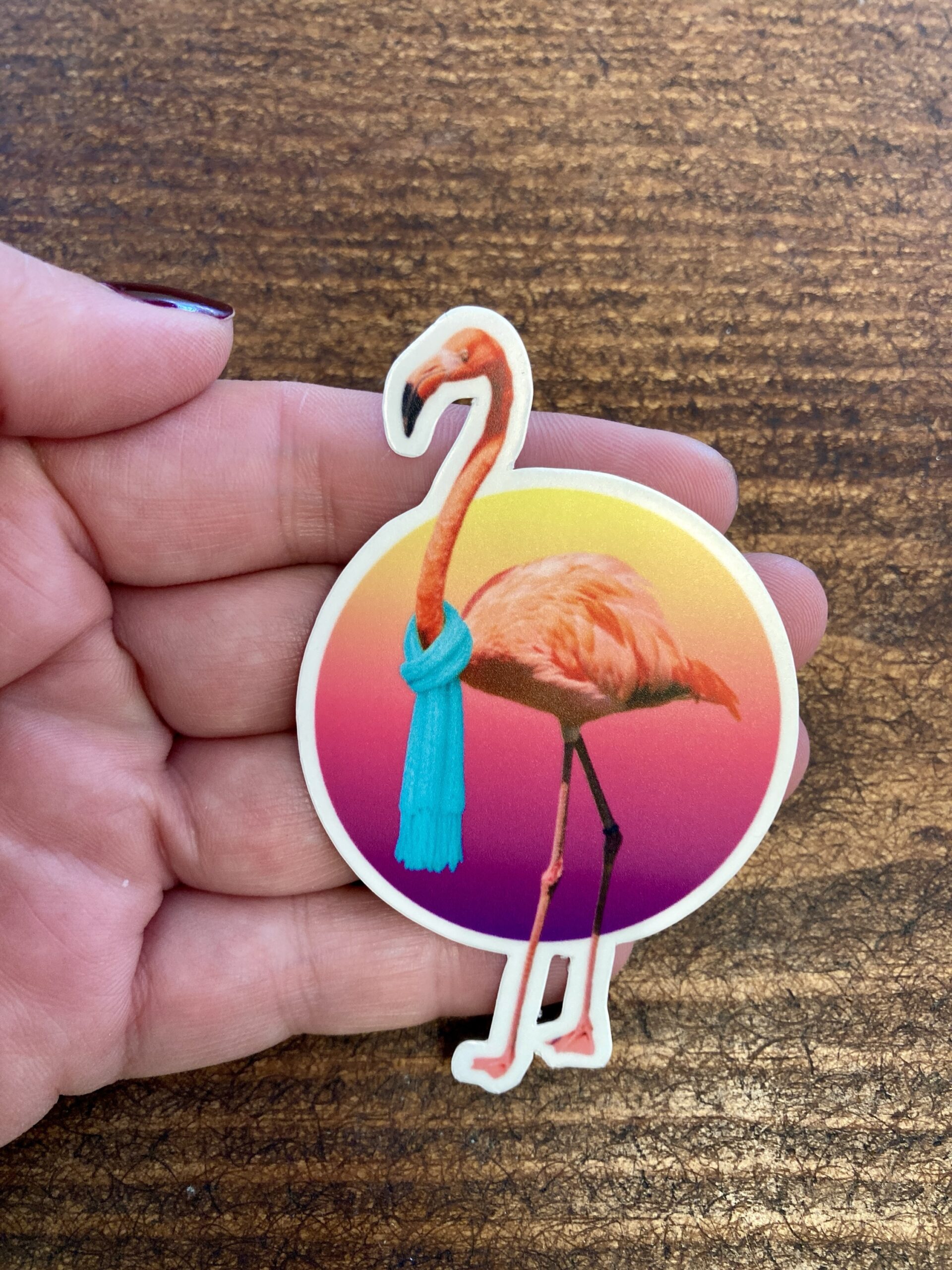 DIE CUT STICKER -FLAMINGO- LILLE